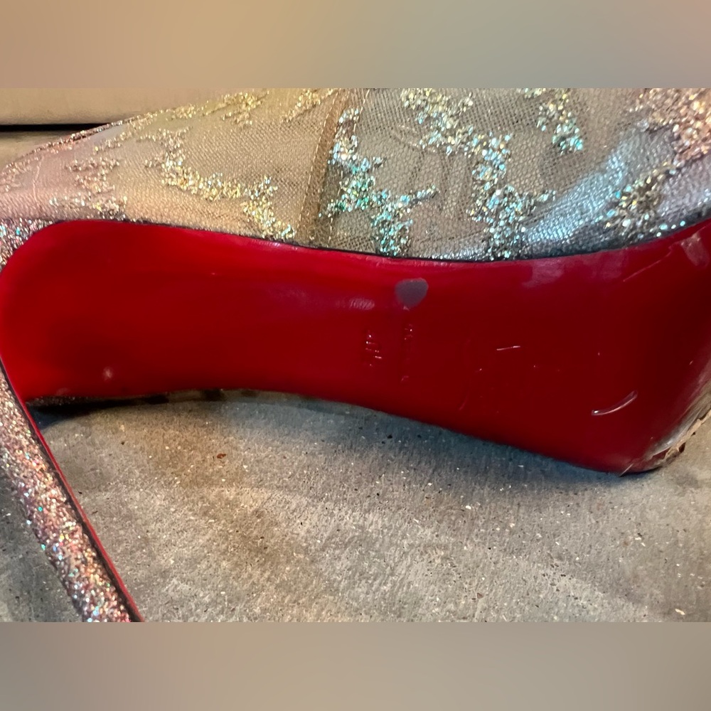Authentic Christian Louboutins iridescent buckle up heels - Picture 8 of 10